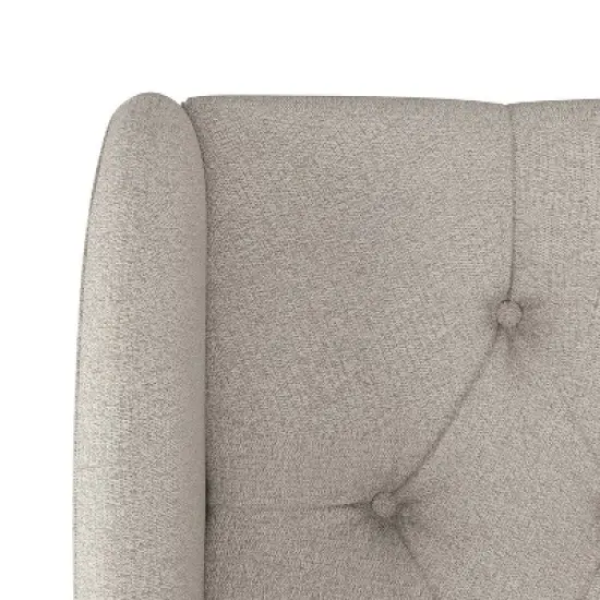 Tufted Woven Upholstered Wingback Bed - Skyline Furniture image {3}