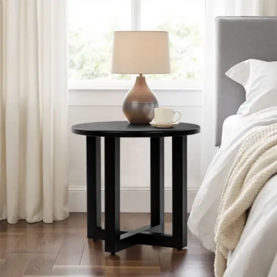 Karl Home Patio Black Round Metal Side Table image {5}