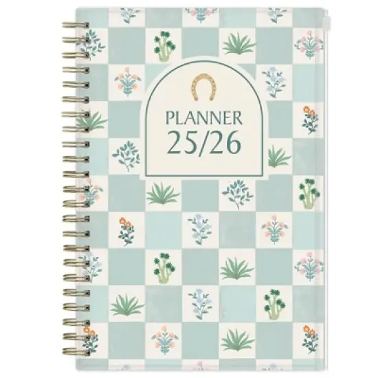 Blue Sky 5"x8" 2025-2026 Weekly/Monthly Zip Pouch Wirebound Planner Printed Plants Regalia image {11}
