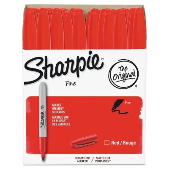 Sharpie Fine Point Permanent Marker Red 36/Pack 1920937 image {6}