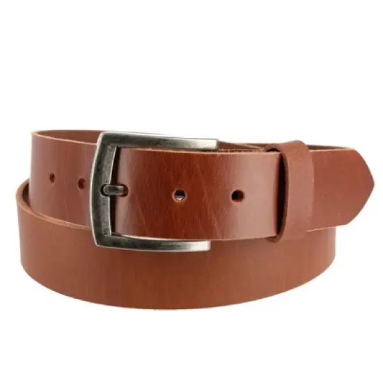 CTM Men's Leather Bridle Belt with Removable Buckle image {4}