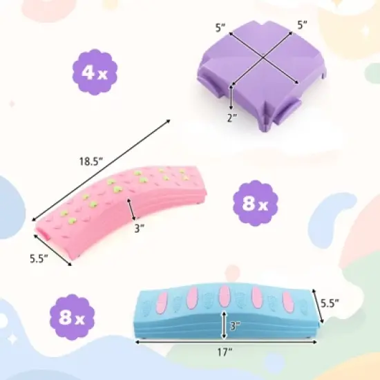 Costway Colored Balance Beams for Kids with Non-slip Textured Surface Bottom Pad image {1}