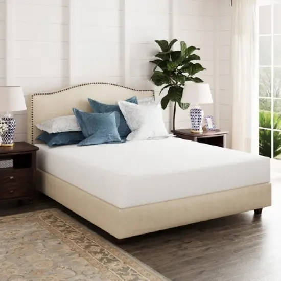 Ego White 12" Medium Gel Green Tea AeroFusion Memory Foam Mattress image {1}