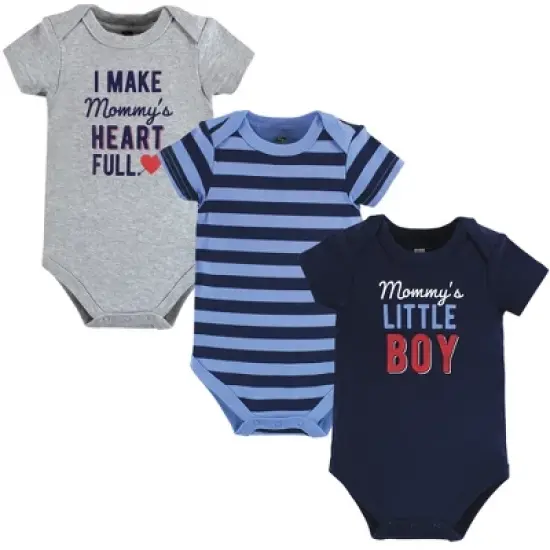 Hudson Baby Infant Boy Cotton Bodysuits, Mommys Little Boy image {9}
