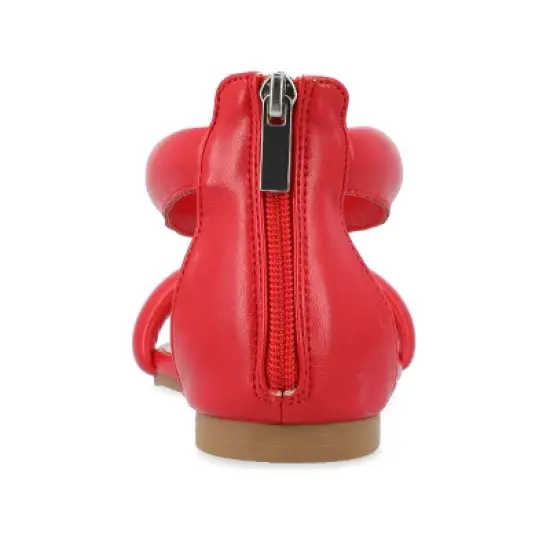 Journee Collection Womens Peytonn Back Heel Zip Ankle Strap Sandals Red 7.5 image {2}