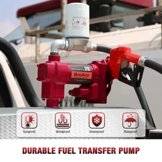 Mojgar Fuel Transfer Pump 12 Volt 20 GPM High Flow w/Automatic Nozzle and Premium filter Package image {5}