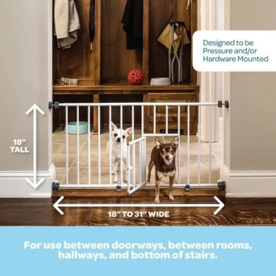Carlson Mini Gate with Door Dog Crate - White image {3}