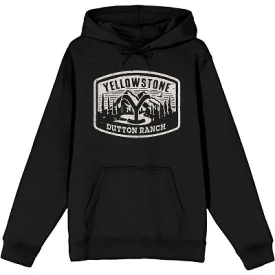 Yellowstone Dutton Ranch Patch Mens Black Graphic Hoodie image {5}