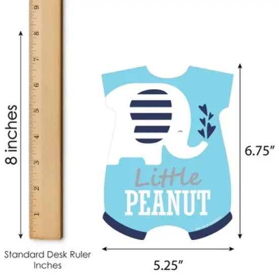 Big Dot of Happiness Blue Elephant - Picture Bingo Cards and Markers - Baby Shower Shaped Bingo Game - Set of 18 image {3}