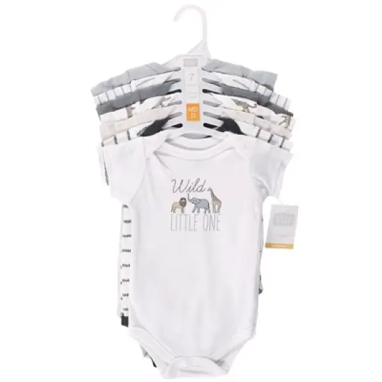Hudson Baby Infant Unisex Cotton Bodysuits, Modern Neutral Safari image {1}