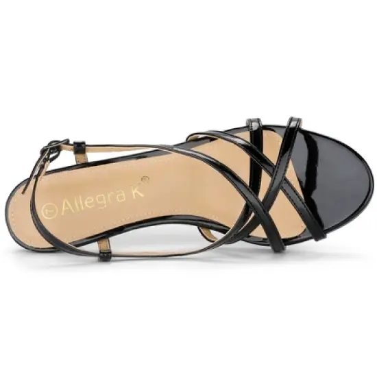 Allegra K Women's Slingback Strappy Kitten Heel Sandals image {4}