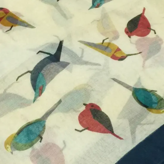 Wrapables Soft Viscose Bird Print Multi-Style Scarf Wrap Shawl Sarong, Cream image {4}