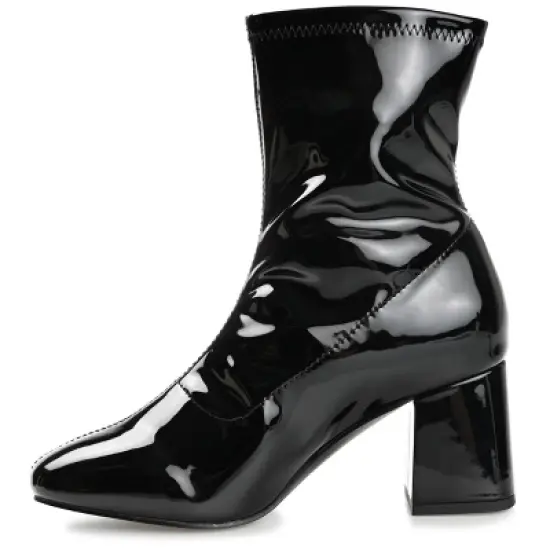 Journee Collection Womens Reice Square Toe Block Heel Ankle Booties image {1}