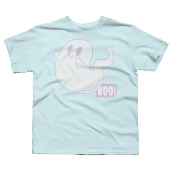 Boy's Design By Humans Boo Cute Ghost Halloween cute design By BoogieCreates T-Shirt image {4}