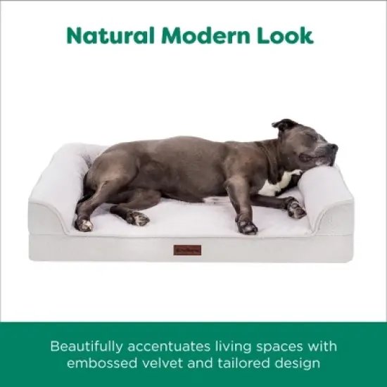 FurHaven Plush & Embossed Velvet Dreamer Orthopedic Sofa Pet Bed for Dogs and Cats image {8}