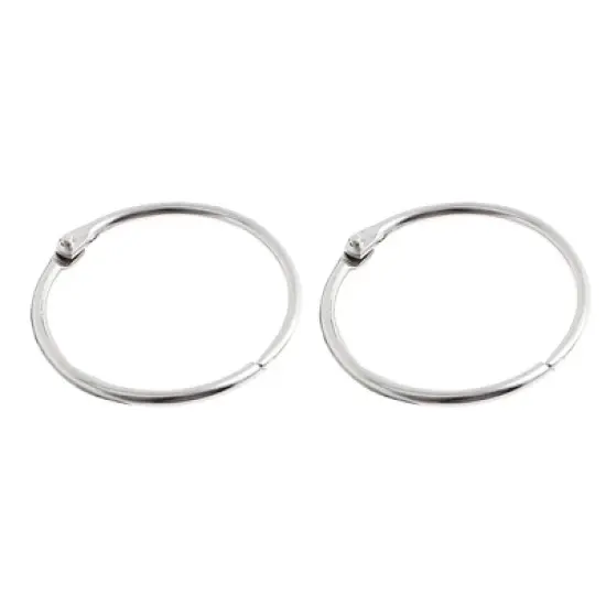 Unique Bargains Office Metal Loose Leaf Rings Book Binders Keyring 10 Pcs 1.8" Dia image {2}