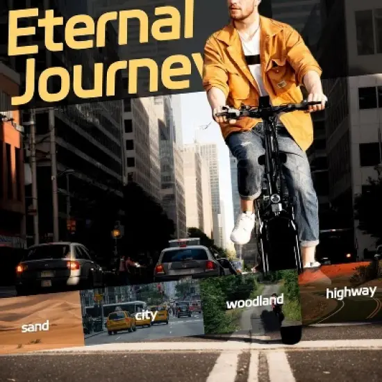 Electric Bike for Adults,20" x 4.0 Fat Tire Folding Ebike,500W 48V Removable Battery and 7-Speed Gears Ideal for Commuting image {2}