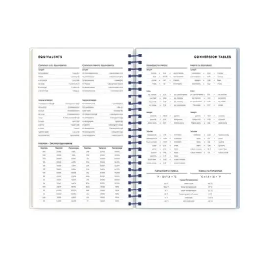 Blue Sky 5"x8" 2025-2026 Weekly/Monthly Spiral Planner Printed Dylan Blue Check Swirl image {9}