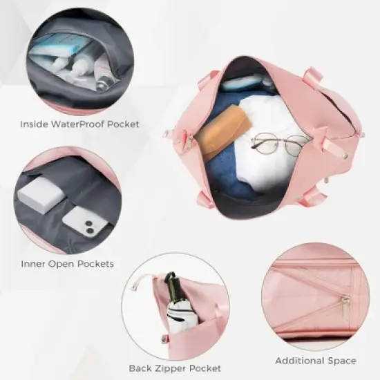 Gulches Luggage Set of 4  with front opening design Airline Certified Carry on Luggage with Cup Holder, ABS+PC Hard Shell Luggage (20"+24") , Pink image {7}