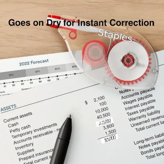 Staples Correction Tape White 10/Pack (ST59820) ST59820-CC image {2}