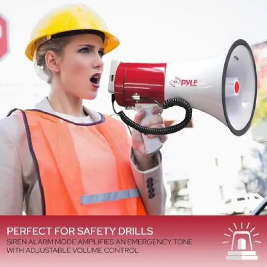 Bluetooth Megaphone for Events with Siren, Wireless Audio Streaming, Compact Design, Compatible with All Devices image {4}
