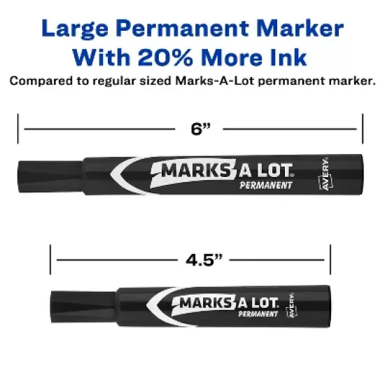 Avery Marks A Lot Permanent Markers, Large Desk-Style Size, Chisel Tip, Value Pack of 36 Black Markers (98206) image {1}