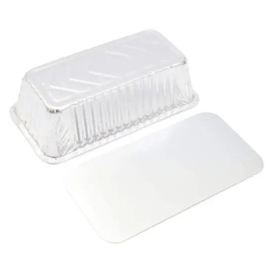 Blue Panda 50 Pack Holiday Loaf Pans with Lids, Aluminum Foil Baking Tins (8.5 x 2.5 x 4.5 In) image {2}