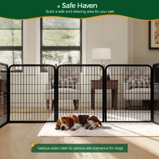 Yaheetech 6 Panels Dog Playpen Cat Exercise Barrier, Black image {4}