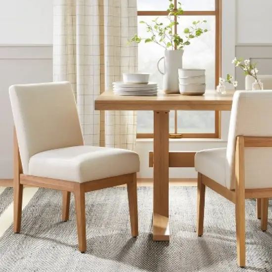 Upholstered Natural Wood Slipper Dining Chair - Hearth & Hand&trade; with Magnolia image {1}