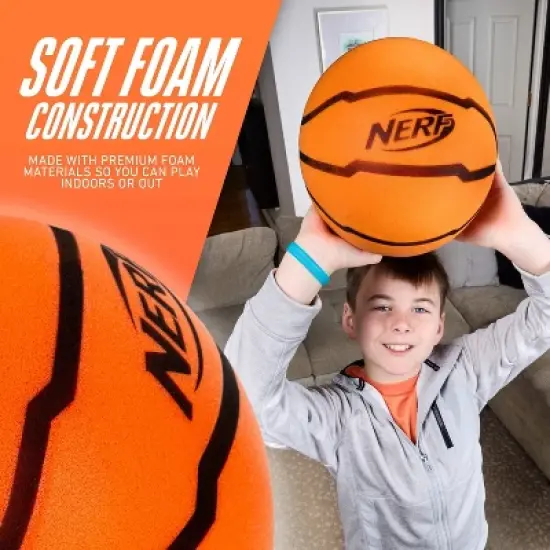 NERF Quiet Court Official Sized Basketball - Orange: Shell, Age 6+ image {5}