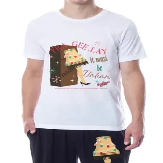 A Christmas Story Mens' Movie Drawing Lamp Leg Sleep Pajama Set Multicolored image {2}