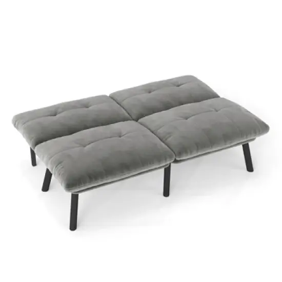 Gray Convertible Folding Modern sofa Bed image {4}