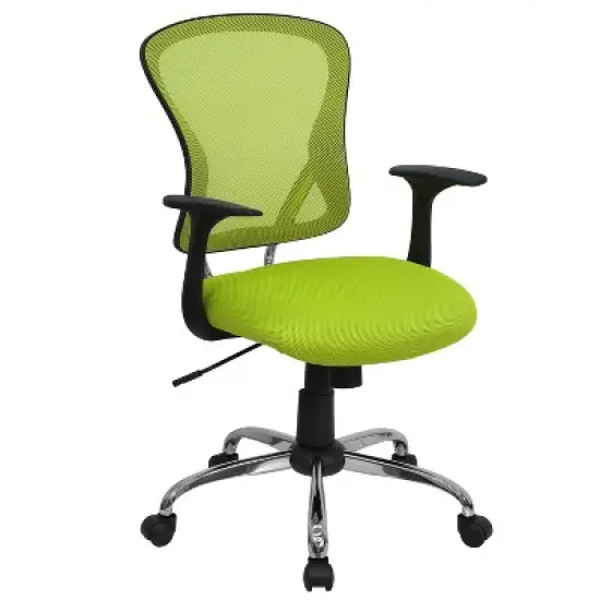 Emma and Oliver Mid-Back Mesh Swivel Task Office Chair with Chrome Base and Arms image {14}