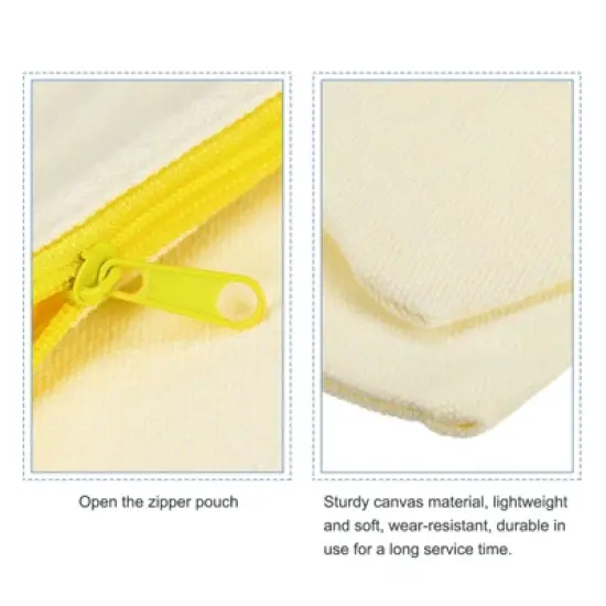 Unique Bargains Canvas Makeup Pencil Organizing Blank DIY Zipper Pouches 10 Pcs image {2}