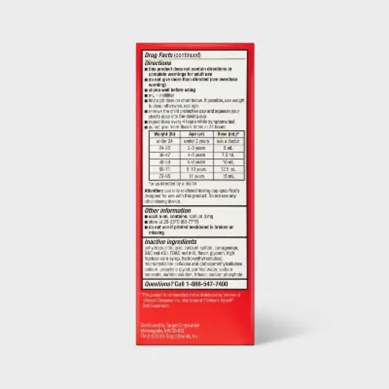 Children's Acetaminophen Pain Reliever & Fever Reducer Liquid - Bubblegum - 4 fl oz. - up&up&trade; image {3}