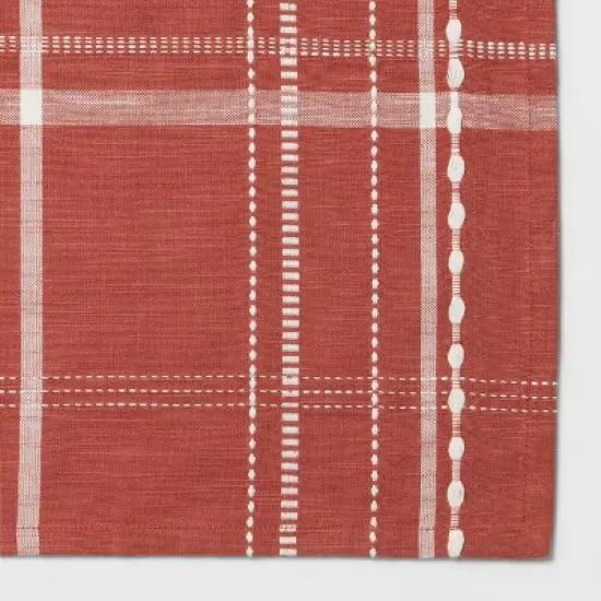 60"x104" Tablecloth Rust Plaid - Threshold&trade; image {2}