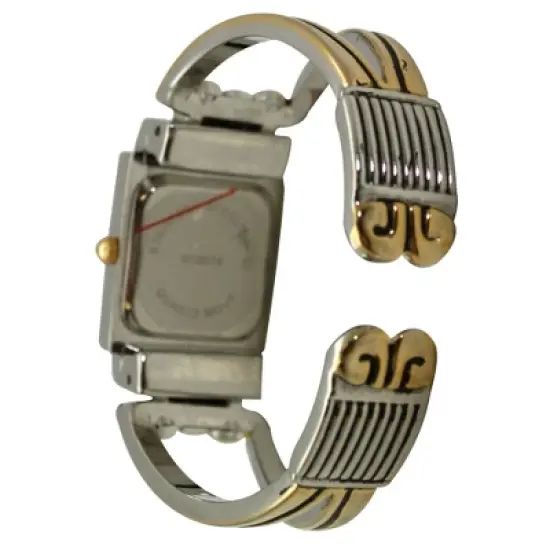 Two Tone Two Tone Swirl Details Bangle Women Watch image {1}