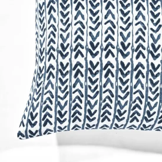 20"x20" Oversize Yani Family-Friendly Square Throw Pillow Cover Navy - Lush D&eacute;cor image {1}