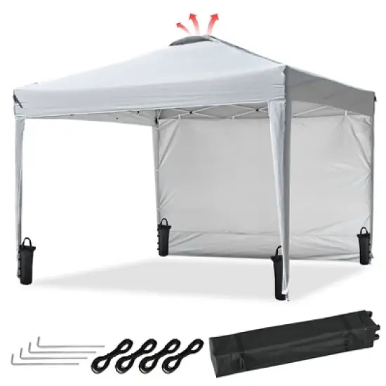 InstaHibit 10x10x8.7 Ft Pop Up Canopy with Sidewall & Bag image {10}
