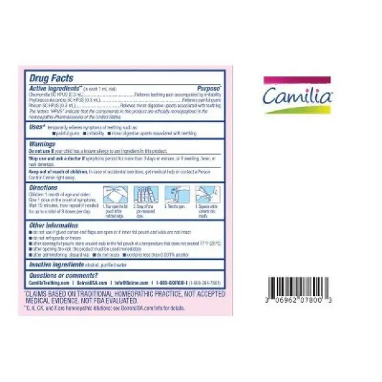 Camilia 30 doses Twin Pack by Boiron  -  2 x 30 liquid doses Liquid image {1}