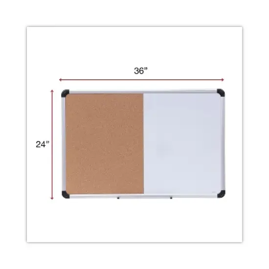UNIVERSAL Cork/Dry Erase Board Melamine 36 x 24 Black/Gray Aluminum/Plastic Frame 43743 image {2}