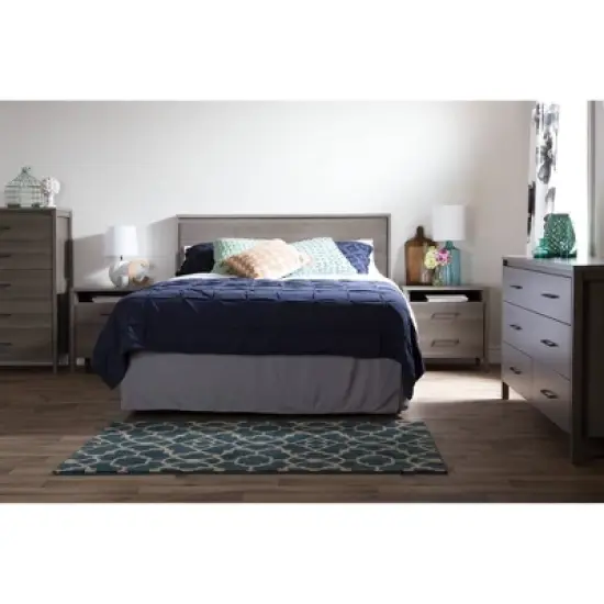Gravity 6 Drawer Double Dresser and 2 Drawer Nightstand Gray Maple - South Shore image {2}
