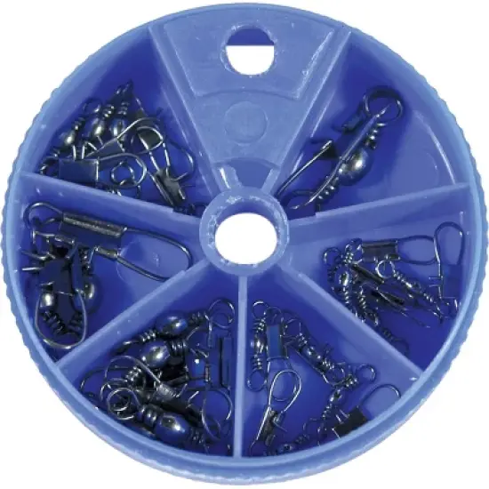 Eagle Claw Black Interlock Snap Swivels Assorted Pack image {1}