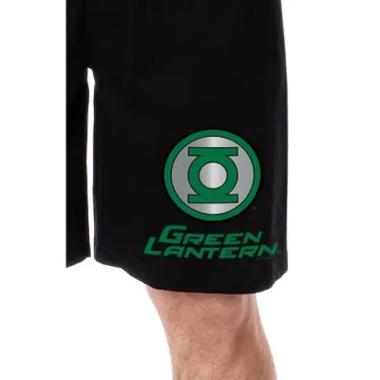 DC Comics Mens' Green Lantern Logo Character Symbol Sleep Pajama Shorts Black image {1}