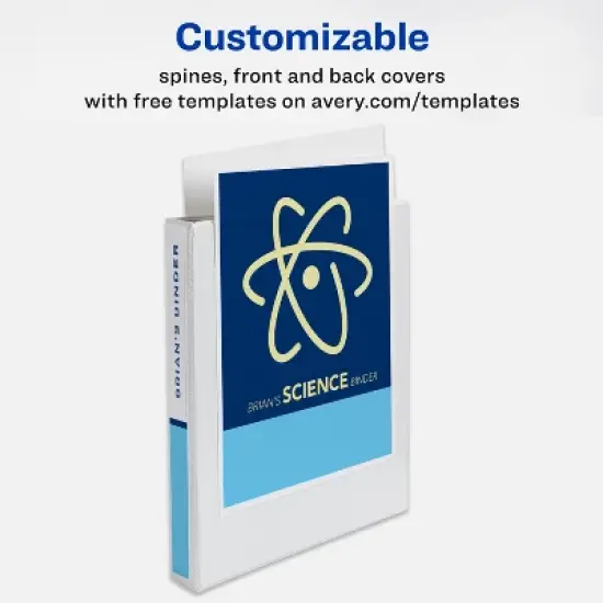 Avery Mini Economy View 3 Ring Binders, 1" Round Rings, Holds 5.5" x 8.5" Paper, White, 4 Pack (17702) image {2}