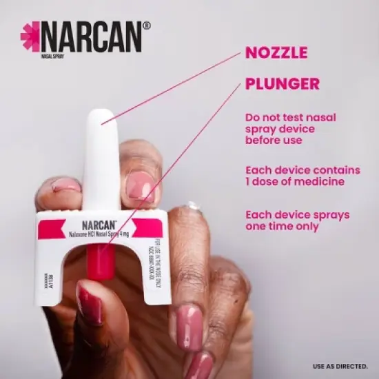 NARCAN Nasal Spray 4mg Single Dose Opioid Overdose Emergency Treatment - 2ct image {5}