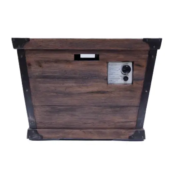 32-Inch Square Outdoor Fire Pit Table With Built-In Propane Storage And Wood-Look Concrete Top image {1}