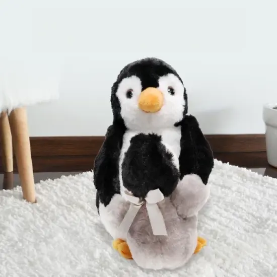 Bearington Wiggles and Wobbles Plush Stuffed Animal Penguin with Baby, 10 inches image {2}