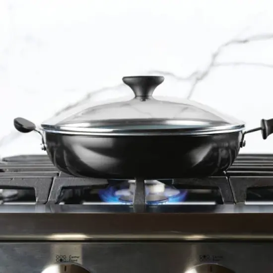 Farberware Reliance Pro 12" Nonstick Ceramic covered Skillet with Helper Handle Black/Gray image {3}