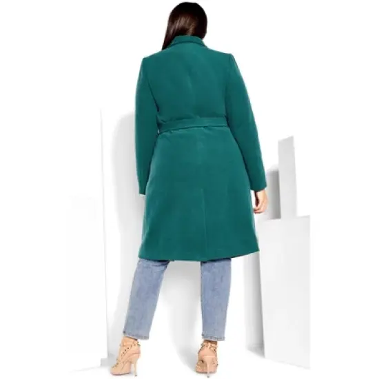 Women's Plus Size Sassy Military Coat - alpine | CITY CHIC image {1}